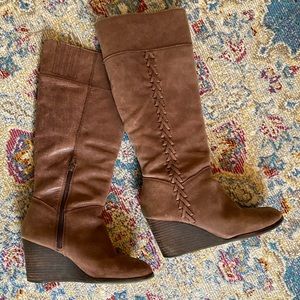 Lucky Brand Leather Wedge Boots